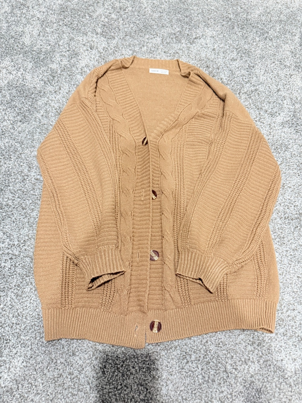 SHEIN Tan Knit Crewneck Sweater